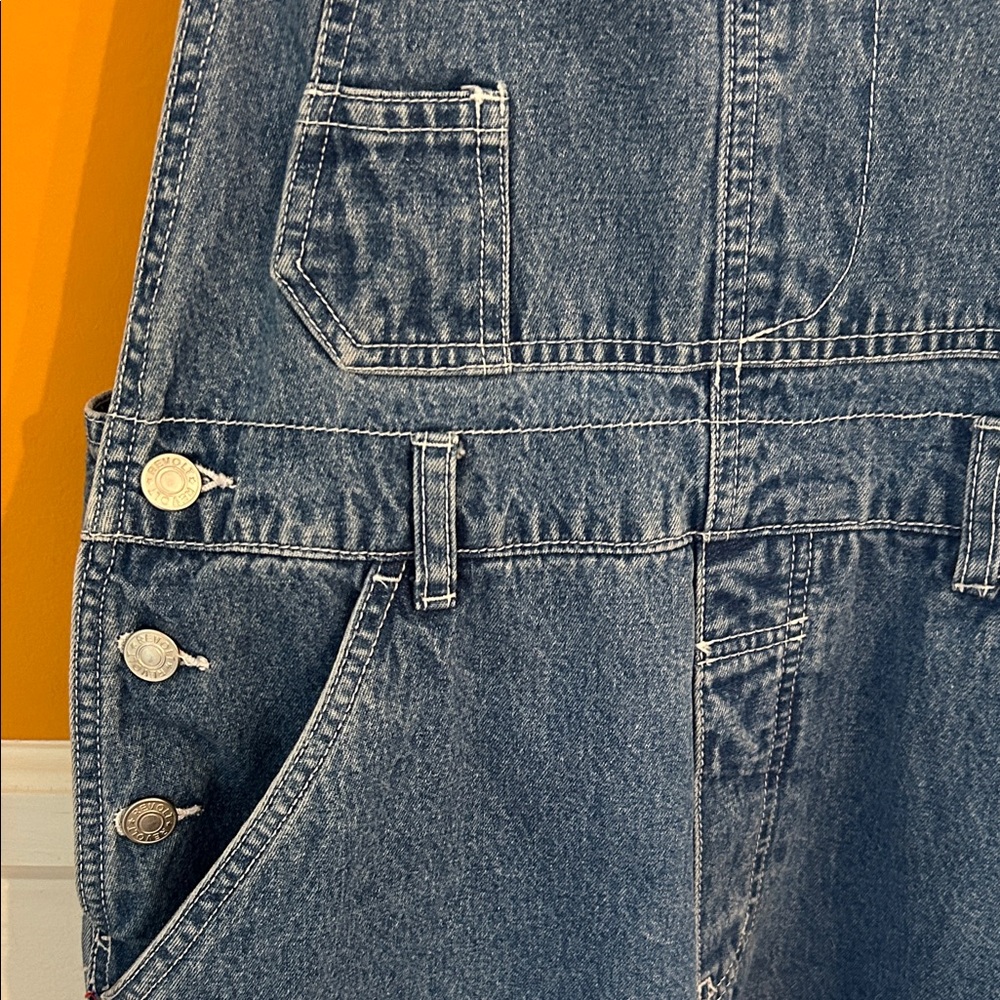 Stylish Denim Overalls with Rainbow Detail - Picture 7 of 9